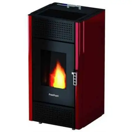 Leonora - Stufa a pellet da 7 Kw rosso Free Point - 1