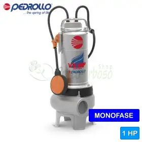 VXm 10/50-MF - Bomba eléctrica para aguas residuales VORTEX monofásica de 1,5 HP Pedrollo - 2