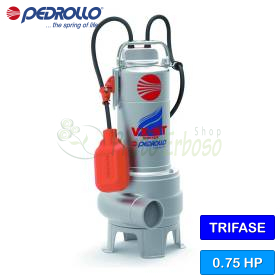 VX 8/35-ST - Bomba eléctrica para aguas residuales VORTEX trifásica de 0,75 HP
