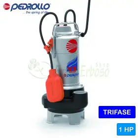 VX 10/35 (5m) - Bomba eléctrica VORTEX trifásica de 1 HP para aguas residuales