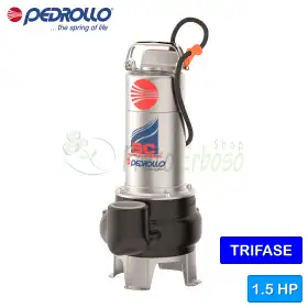 BC 15/50 - 1.5 HP three-phase dual-channel electric pump for waste water