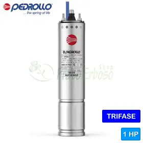 4PD/1 - Moteur 4" 1 HP triphasé 400 V rebobinable Pedrollo - 1