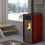 Lory 9.5 kW red pellet stove by Punto Fuoco