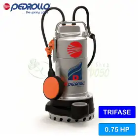 D 8 (10m) - Pompë elektrike trefazore 0,75 HP për ujë të pastër
