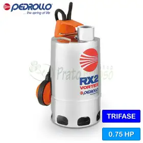 RX 3/20 (5m) - pompë elektrike trefazore VORTEX 0,75 HP për ujë të