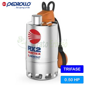 RX 2/20 (10m) - Electrobomba VORTEX trifásica de 0,50 CV para aguas