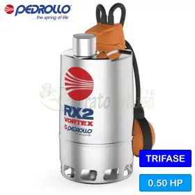 RX 2/20 (10m) - Electrobomba VORTEX trifásica de 0,50 CV para aguas
